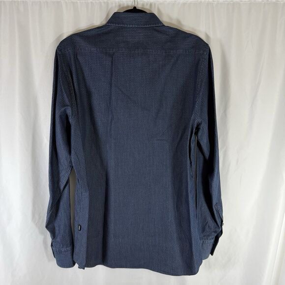 Hugo Boss Dress Shirt Men's Medium Blue Finest Italian Fabric Button Long Sleeve - Picture 7 of 9